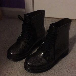 Black sparkle boots